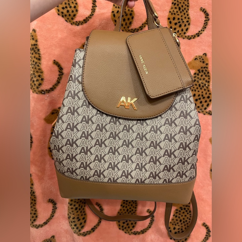 Three pocket Anne Klein backpack w/ wallet